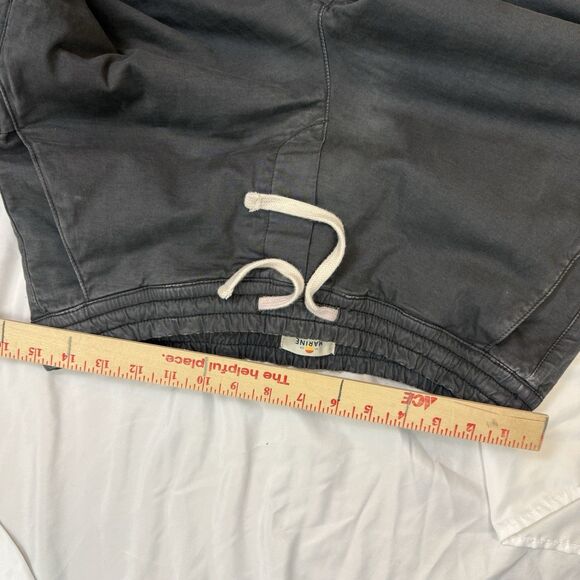 Marine Layer Pants Men MEDIUM Saturday Slim Straight Twill Drawstring Wash Black - Picture 10 of 12